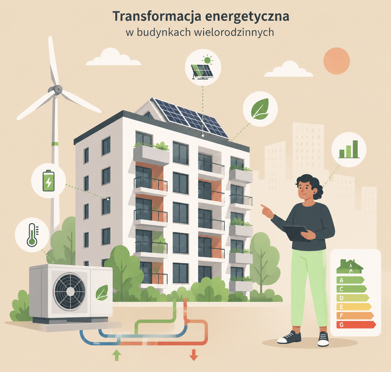 Ilustracja projektu Zielona Transformacja w Budynkach Wielorodzinnych